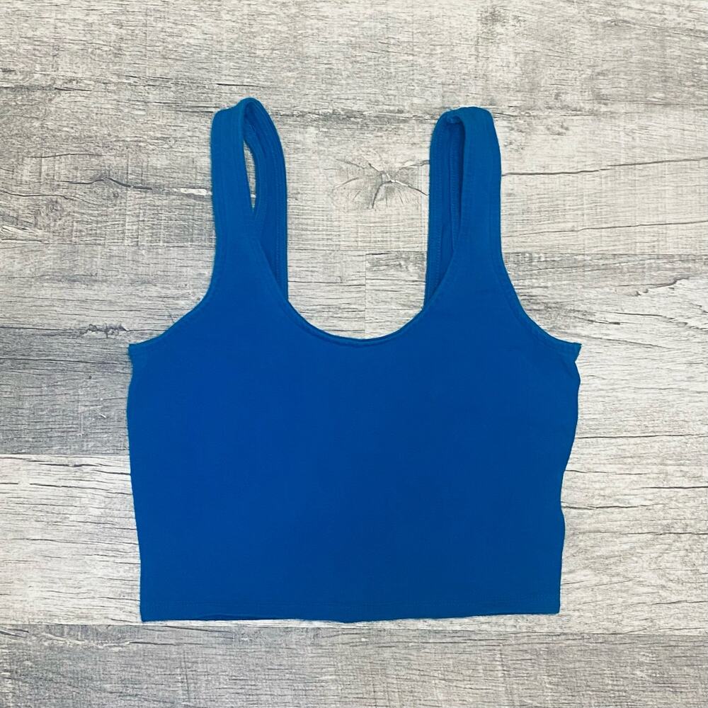 I Love H81 Royal Blue Basic Sleeveless Crop Tank Top Bralette
